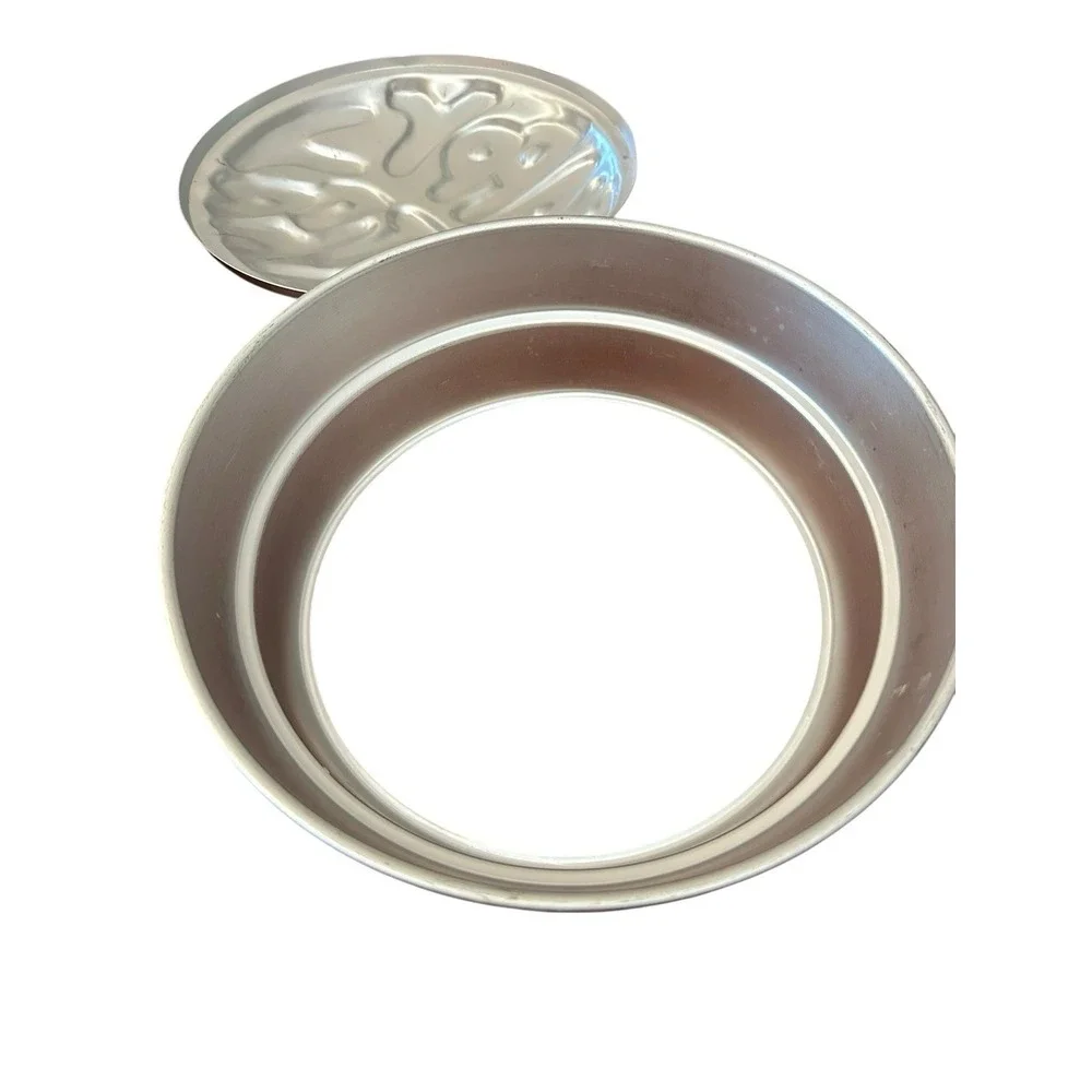 1974 Wilton Happy Birthday Round Cake Pan Aluminum Baking Mold #502-259‎